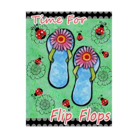 Valarie Wade 'Daisy Flip Flops' Canvas Art,14x19